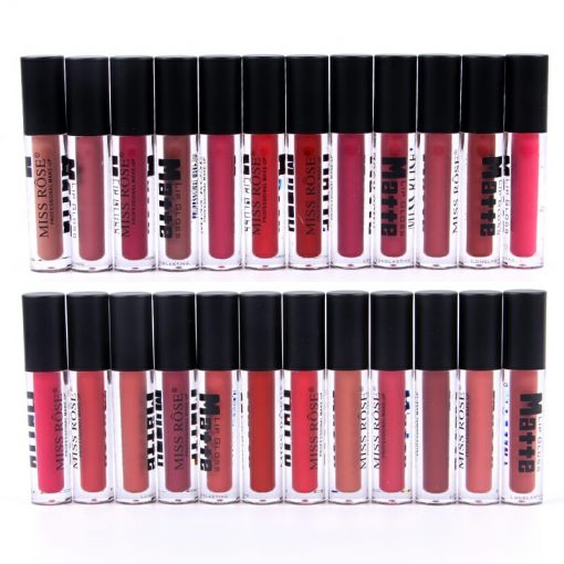 MISS ROSE Matte Lip Gloss Black - Long-Lasting, Rich Pigment Formula - MAT Beauty