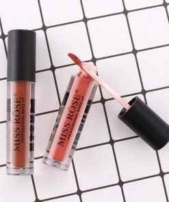 MISS ROSE Matte Lip Gloss Black - Long-Lasting, Rich Pigment Formula