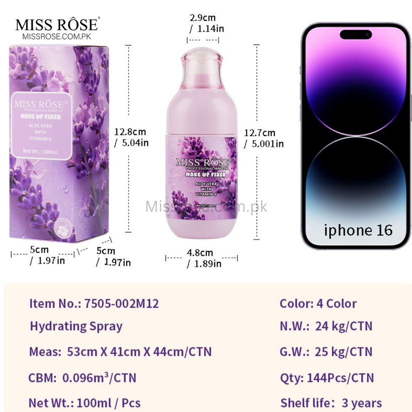 Miss Rose Makeup Fixer for Long-Lasting Beauty and Freshness