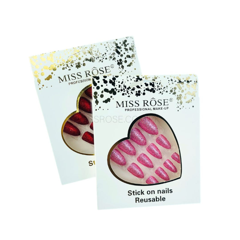 Miss Rose Glitter Chunk Nails for Stunning Stick-On Nail Art - MAT Beauty