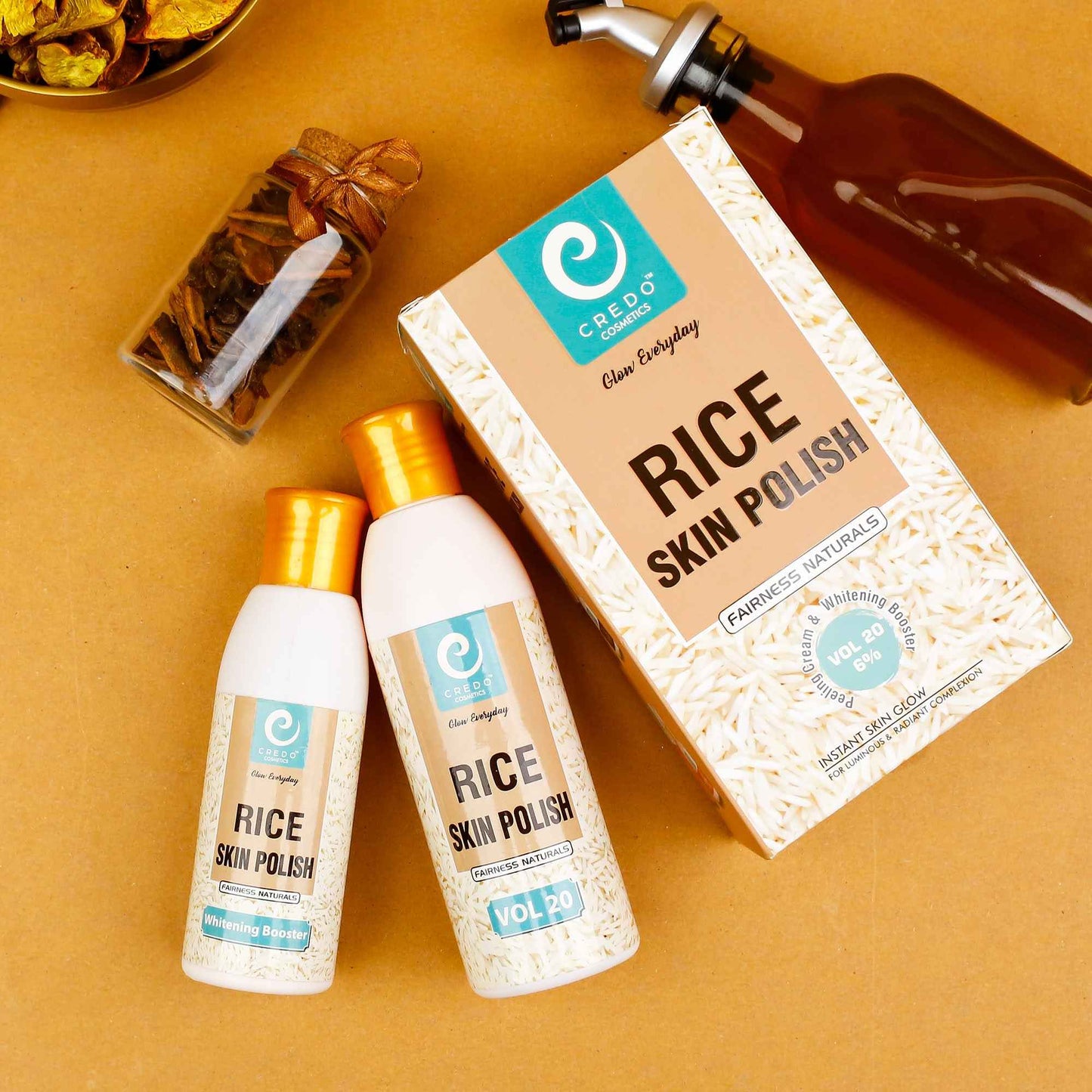 Rice Skin Polish Bottle Set for Radiant Skin