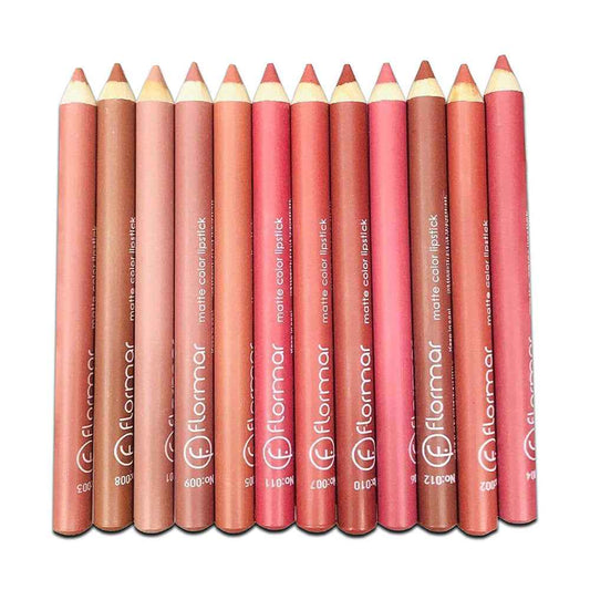 Flormar Matte Lipstick Pencil Set – Pack of 12 Shades