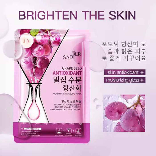 SADOER Grape Seed Facial Sheet Mask for Moisturizing Skin - 1 Pc