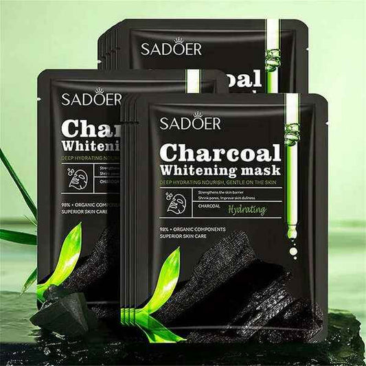 Sadoer Charcoal Whitening Facial Sheet Mask for Radiant Skin