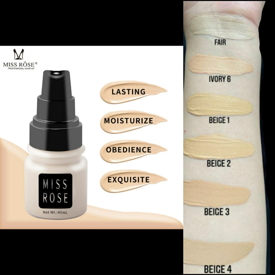Miss Rose Waterproof Foundation for Long-Lasting, Flawless Finish - MAT Beauty