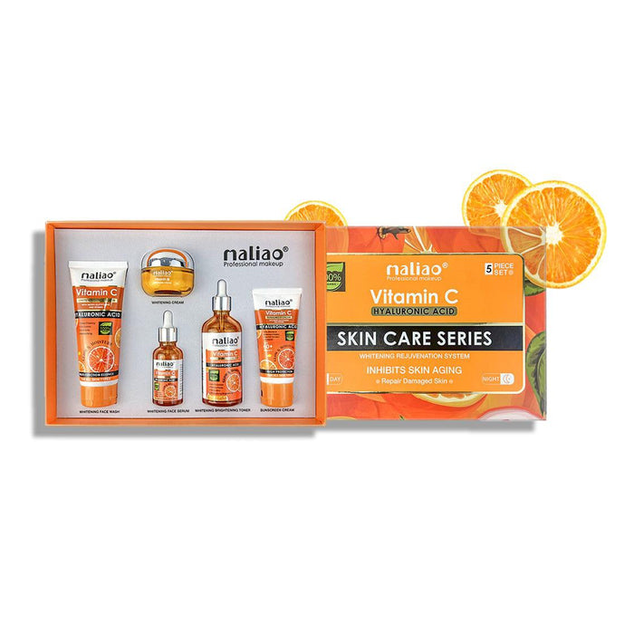 Maliao Vitamin C Skin Care Set - 5 Piece Collection with Sunscreen, Serum, Face Wash, Whitening Cream, and Toner (330g) - MAT Beauty