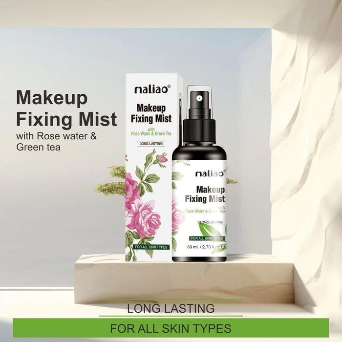 MALIAO Long Lasting Makeup Fixing Mist with Rose Water & Green Tea - 80ml - MAT Beauty