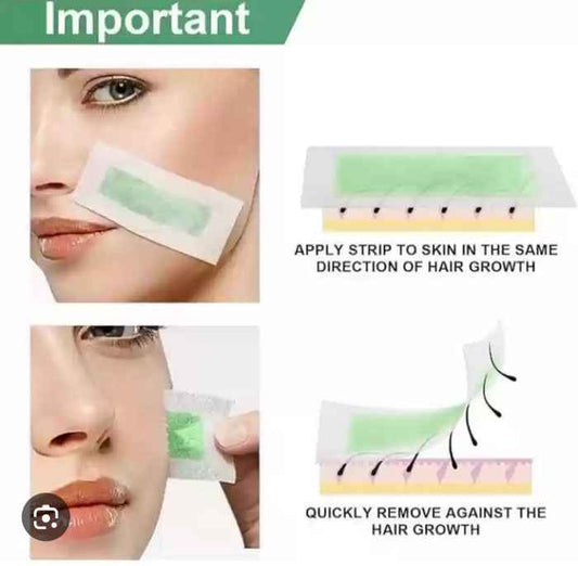 Apk 10pcs Face Wax Strips for Smooth Skin - 10 Facial Wax Strips