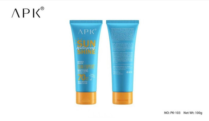 APK Sun Shine Water Proof 70spf Sunscreen Cream Best Sunscreen for Glowing Skin | Protect Your Skin This Summer 100g - MAT Beauty