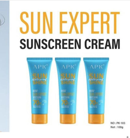 APK Sun Shine Water Proof 70spf Sunscreen Cream Best Sunscreen for Glowing Skin | Protect Your Skin This Summer 100g - MAT Beauty