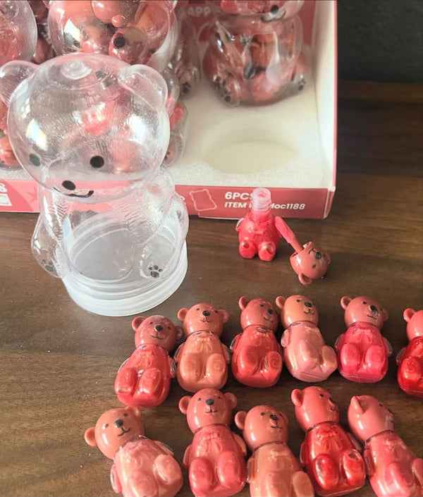 Mocoallure 12pcs Bear Mini Lip Gloss Jar for Charming Lip Care