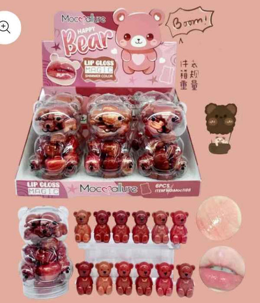 Mocoallure 12pcs Bear Mini Lip Gloss Jar for Charming Lip Care