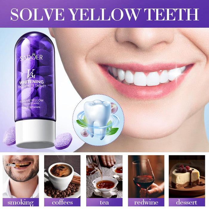 SADOER Whitening Teeth Tablets 0.9g - 30 Tablets for Effective Teeth Whitening - MAT Beauty