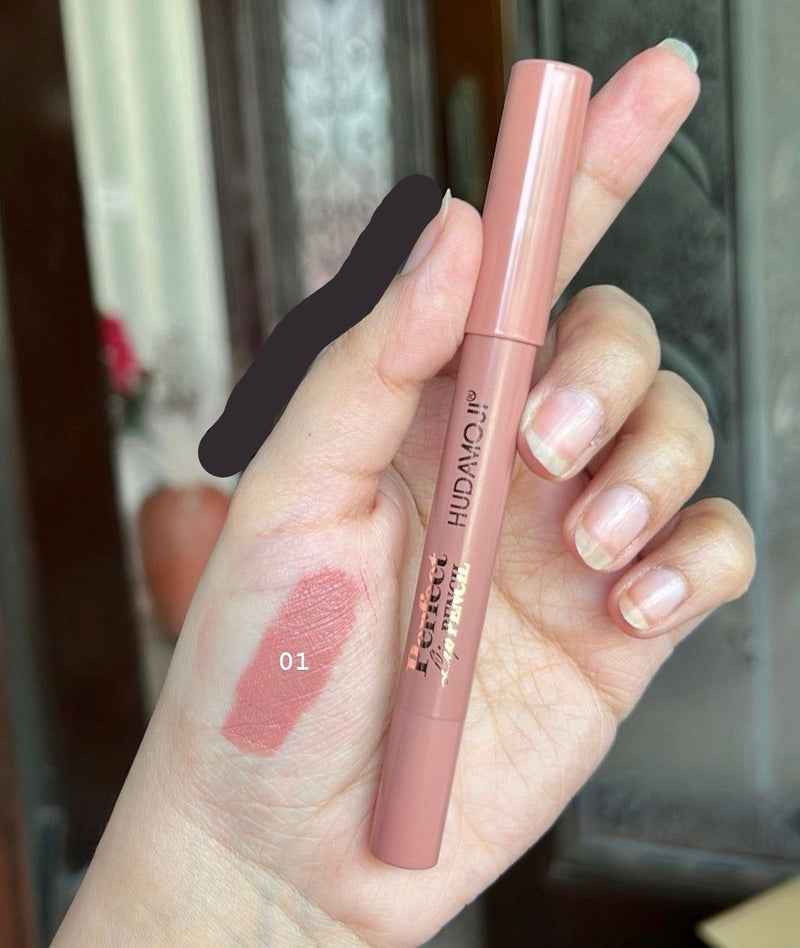 Hudamoji Lip Pencil Crayon Lipliner - Perfect Lip Liner and Lipstick - MAT Beauty