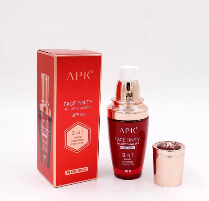 Apk Face Finity Primer Concealer Foundation for a Flawless Finish 3in1 - MAT Beauty