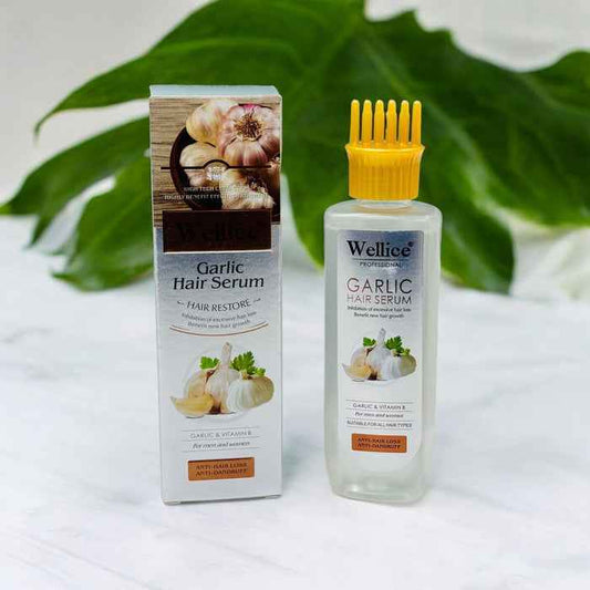 Wellice Garlic Hair Serum for Hair Loss and Dandruff Relief with Vitamin B