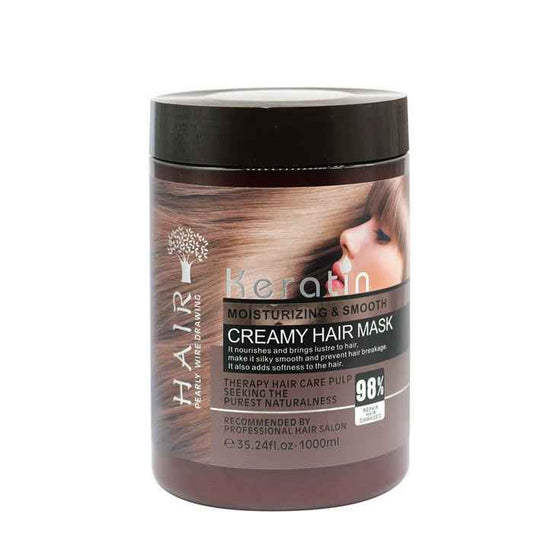 Keratin Organic Hair Mask - Original Natural Plant Creamy Formula for Silky Smooth Hair