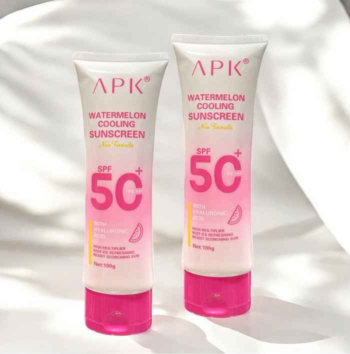 APK Watermelon Cooling Sunscreen SPF 50+ for Hydrating UV Protection