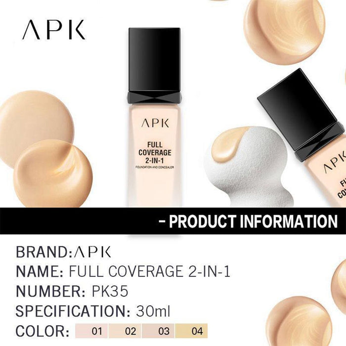 APK Full Coverage 2 in 1 Foundation and Concealer for Flawless, All-Day Coverage - MAT Beauty