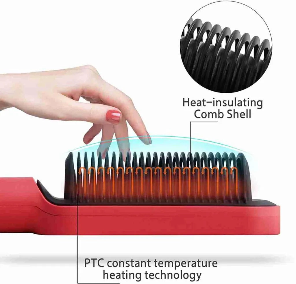 Straight Comb Hair Straightener – Fast Heating, Temperature Control, Anti-Scald