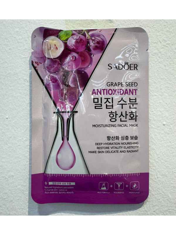 SADOER Grape Seed Facial Sheet Mask for Moisturizing Skin - 1 Pc