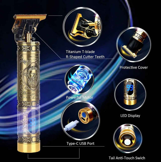 Vintage T9 Trimmer Electric Cordless Hair Cutting Machine Professional Hair Barber Trimmer for Men Clipper Shaver Beard (No Color Choice)