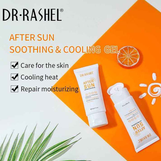 Aloe Vera After Sun Gel by DR RASHEL - Soothing Cooling Relief with Vitamin E, 60g