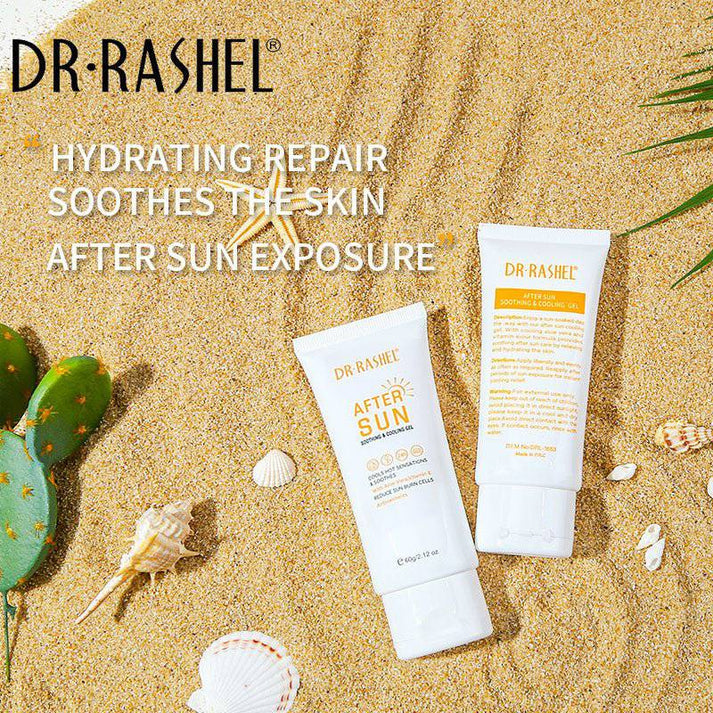Aloe Vera After Sun Gel by DR RASHEL - Soothing Cooling Relief with Vitamin E, 60g - MAT Beauty