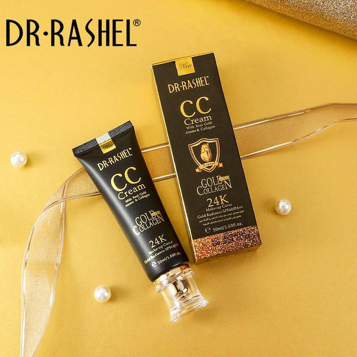 Dr Rashel 24K CC Cream Gold & Collagen Makeup Cover with SPF60/PA++ - 50ml - MAT Beauty