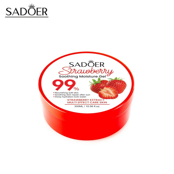 SADOER Strawberry Moisture Gel 300ml – 99% Active Formula for Nourishing Soft Skin & Soothing Hydration - MAT Beauty