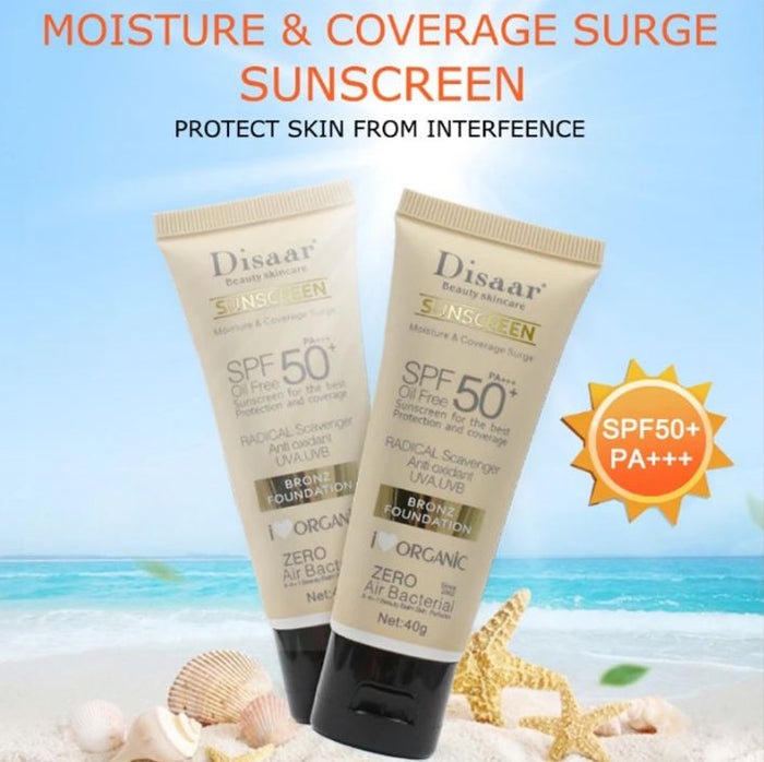 Disaar SPF 50 Tinted Sunscreen – Natural Sun Protection, Whitening Moisturizing Organic Foundation for All Skin Types - MAT Beauty