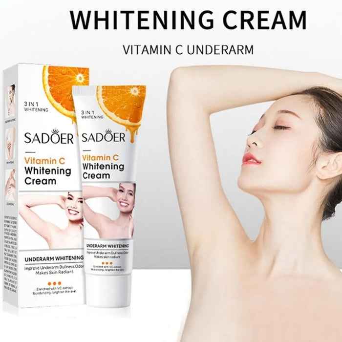 SADOER Vitamin C Whitening Cream for Underarms & Private Parts - 3 IN 1 Formula