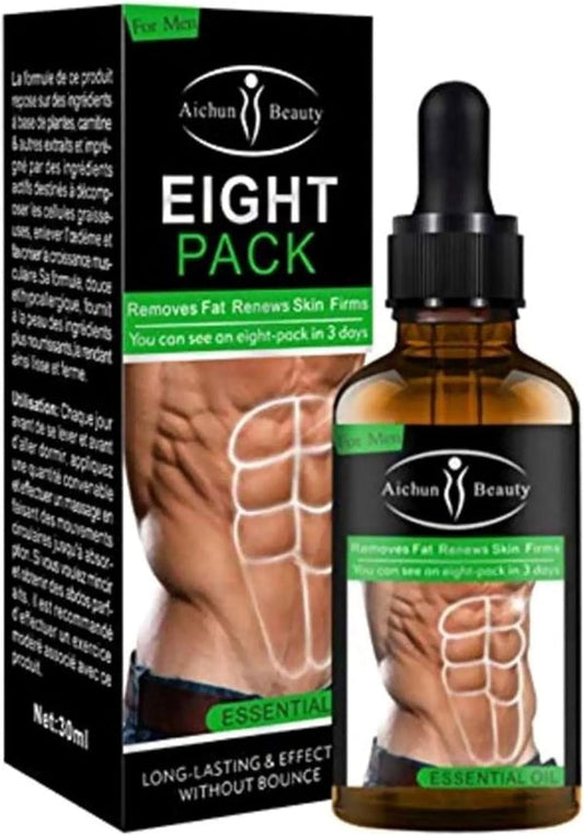 Aichun Beauty Eight Pack Abdominal Oil for Weight Loss - Strong Belly Burning Muscle Fat Remover and Skin Renewal Slimming Oil for Men - MAT Beauty