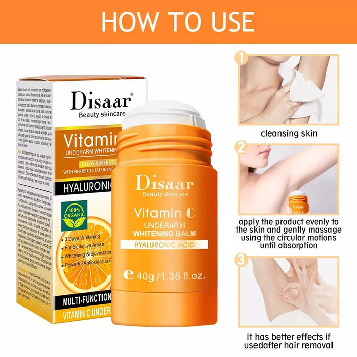 Disaar Vitamin C Underarm Balm - Mild Moisturizing Odor Remover for Ladies 40g DS5118 - MAT Beauty