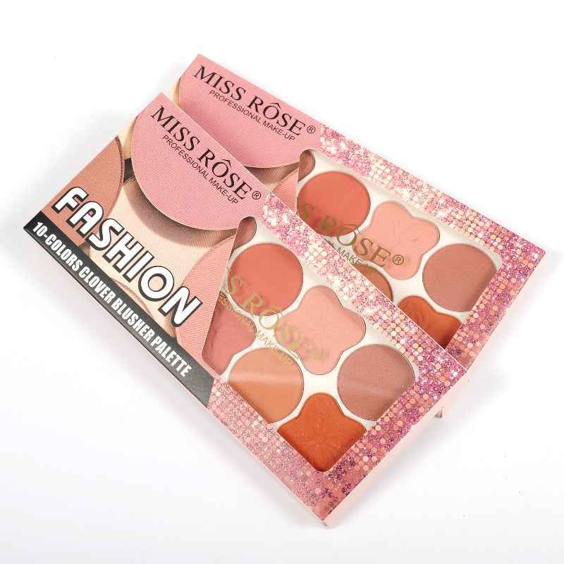 Miss Rose 10-Colors Clover Blusher Palette - Perfect Miss Rose Blusher Palette for Gorgeous Cheeks