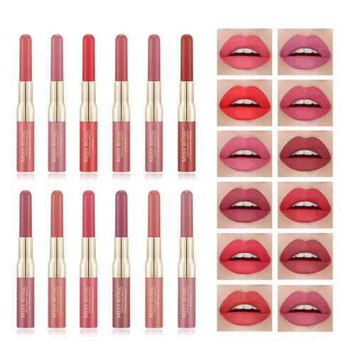 Miss Rose Matte Lip Gloss Liner 2 in 1 for Lasting Color and Definition