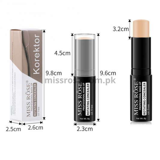 MISS ROSE Concealer - Rotating Applicator for Flawless Coverage and Easy Use - MAT Beauty