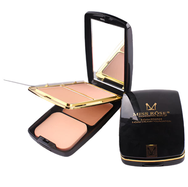 MiSS ROSE 3 in1 Compact Powder for Flawless Skin - The Ultimate All-in-One Makeup Solution - MAT Beauty