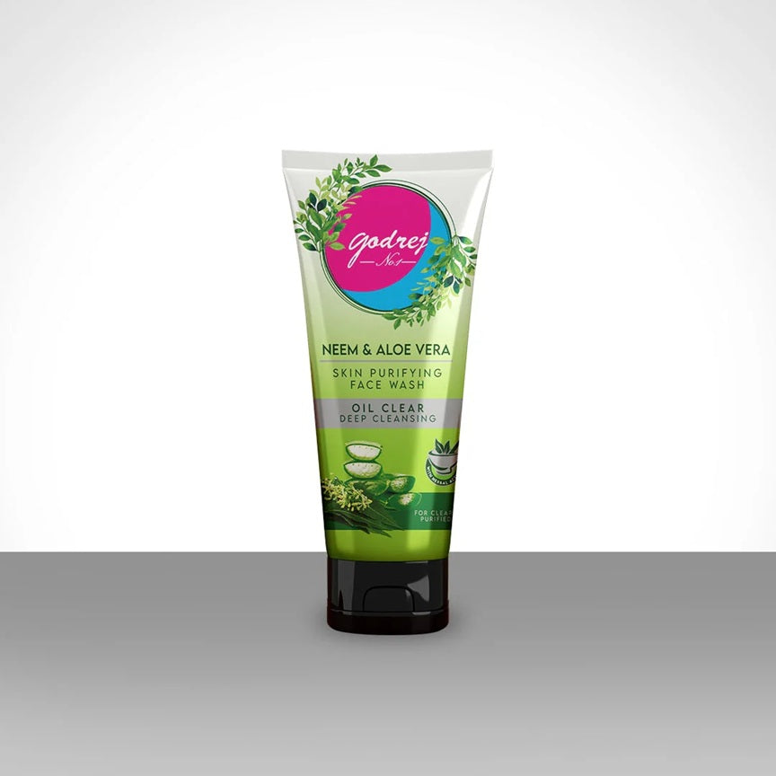 Godrej Neem Aloe Vera Face Wash 100ml - Skin Purifying Care for Radiant Skin - MAT Beauty