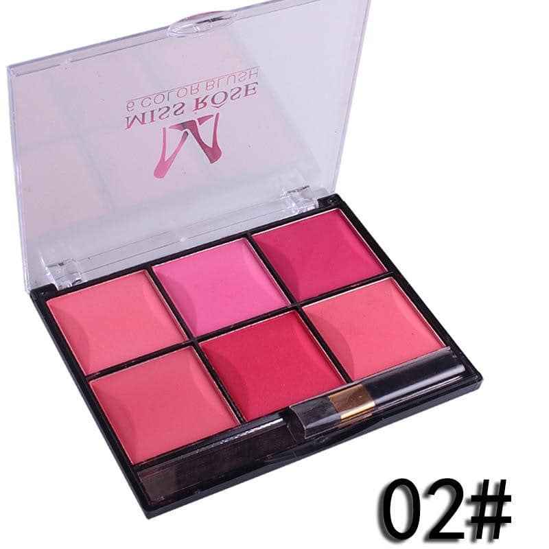 Miss Rose Blush Powder Palette – 6 Color Makeup Blush Powder Set