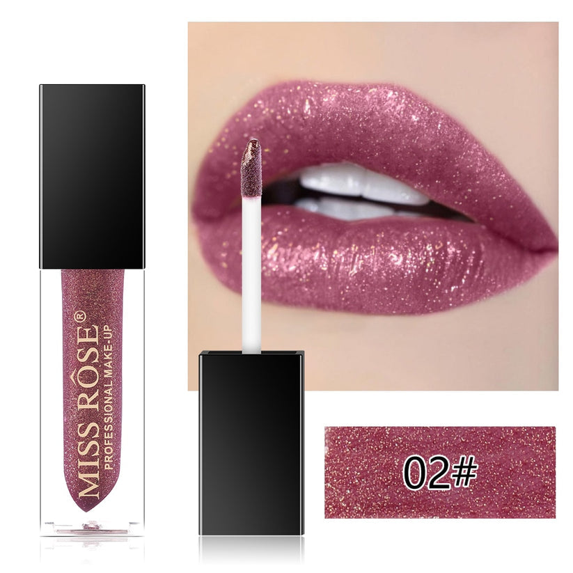 Miss Rose Glitter Lip Topper - Sparkling Finish for Luscious Lips - MAT Beauty