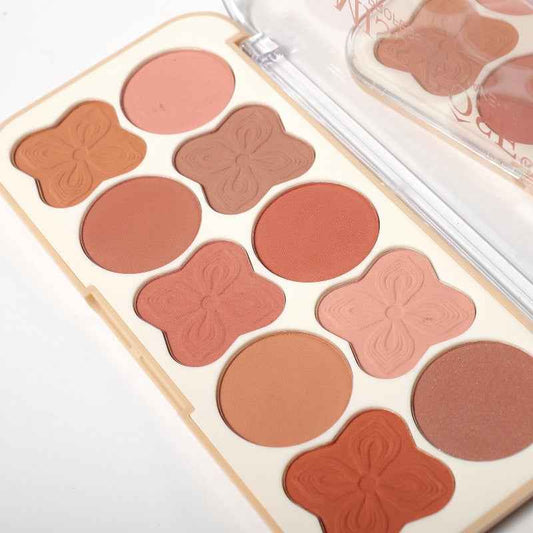 Miss Rose 10-Colors Clover Blusher Palette - Perfect Miss Rose Blusher Palette for Gorgeous Cheeks