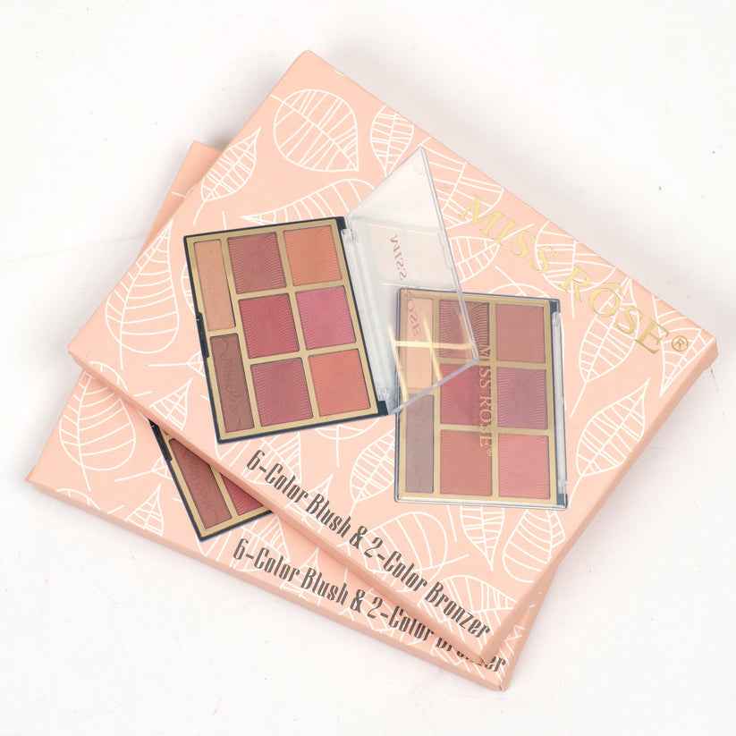 Miss Rose 6 Color Blush & 2 Color Bronzer - Enhance Your Glow with Miss Rose Blush and Bronzer