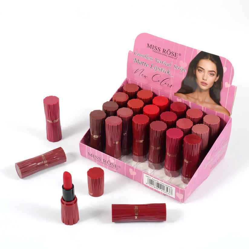 Miss Rose Infinite Stripes Matte Lipstick - Long-lasting Miss Rose Matte Lipstick for Vibrant Color