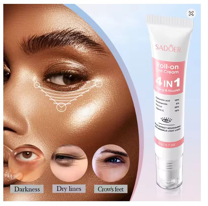 SADOER 4 in 1 Roll-on Eye Cream for Dark Circles, Eye Bags, and Firming Moisturizing Eye Serum SD40664 - MAT Beauty