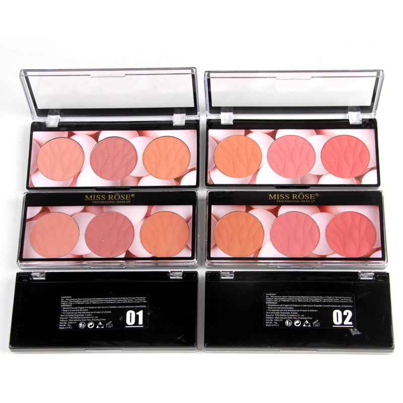 Miss Rose 3 Color Blush for Radiant and Flawless Cheeks
