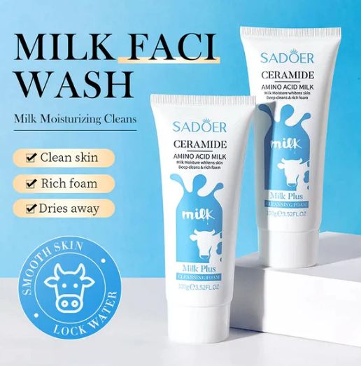 Sadoer Ceramide Cleansing Foam for Gentle Skin Care - Amino Acid Milk Formula 100g - MAT Beauty