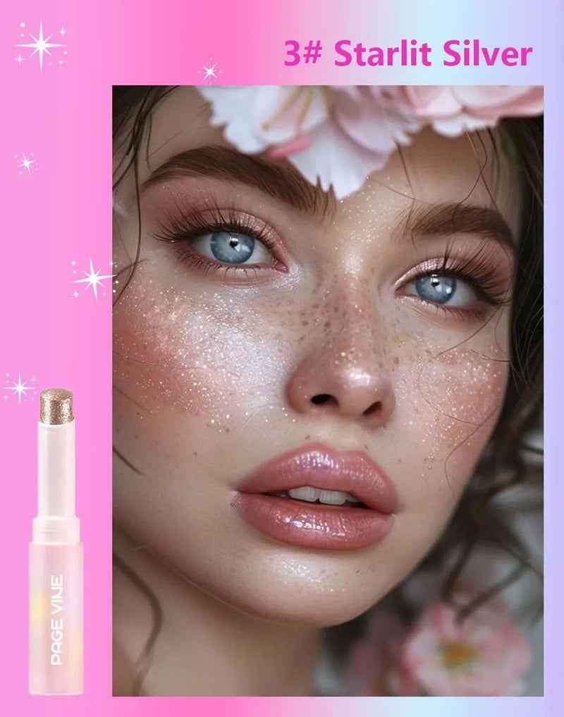 Wine Sparkling Jelly Highlighter Stick Pearlescent Glitter Eyeshadow & Highlighter Stick – Viral Trendy Shine