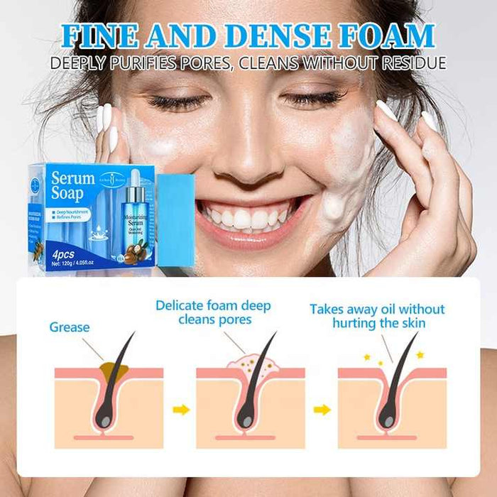 Aichun Beauty Hyaluronic Acid Soap 4pcs Moisturizing Face & Body Cleaning Bar Soap 120g - MAT Beauty