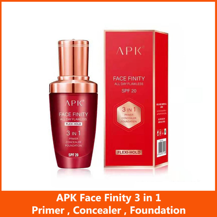 Apk Face Finity Primer Concealer Foundation for a Flawless Finish 3in1 - MAT Beauty